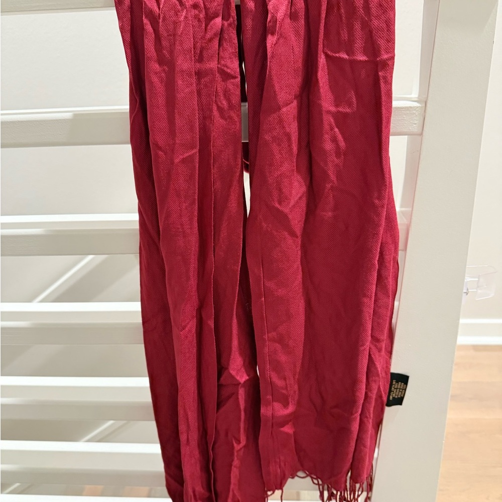 SAACHI Red Scarf with Fringe